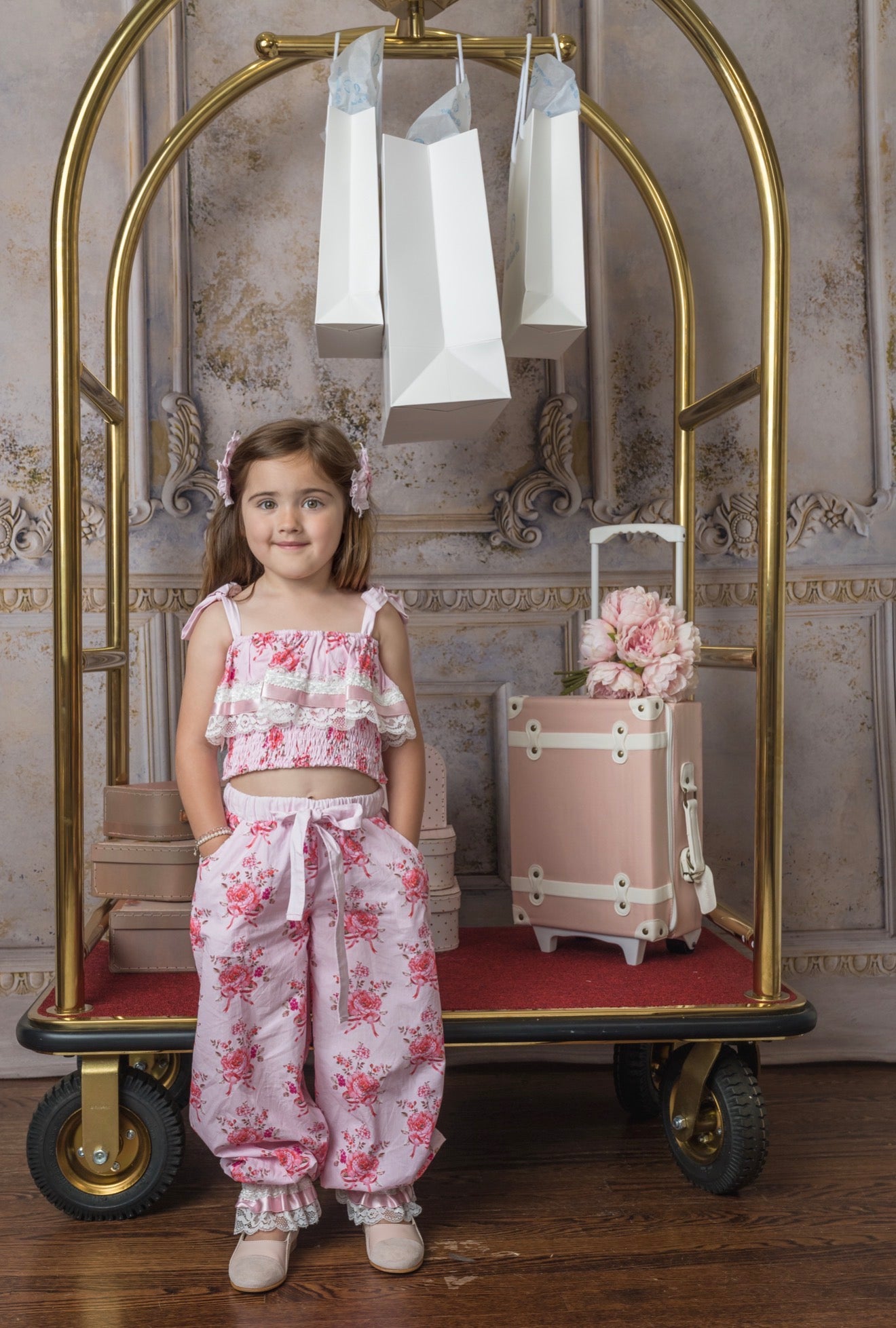 Amelia Pink Flower Print Pants