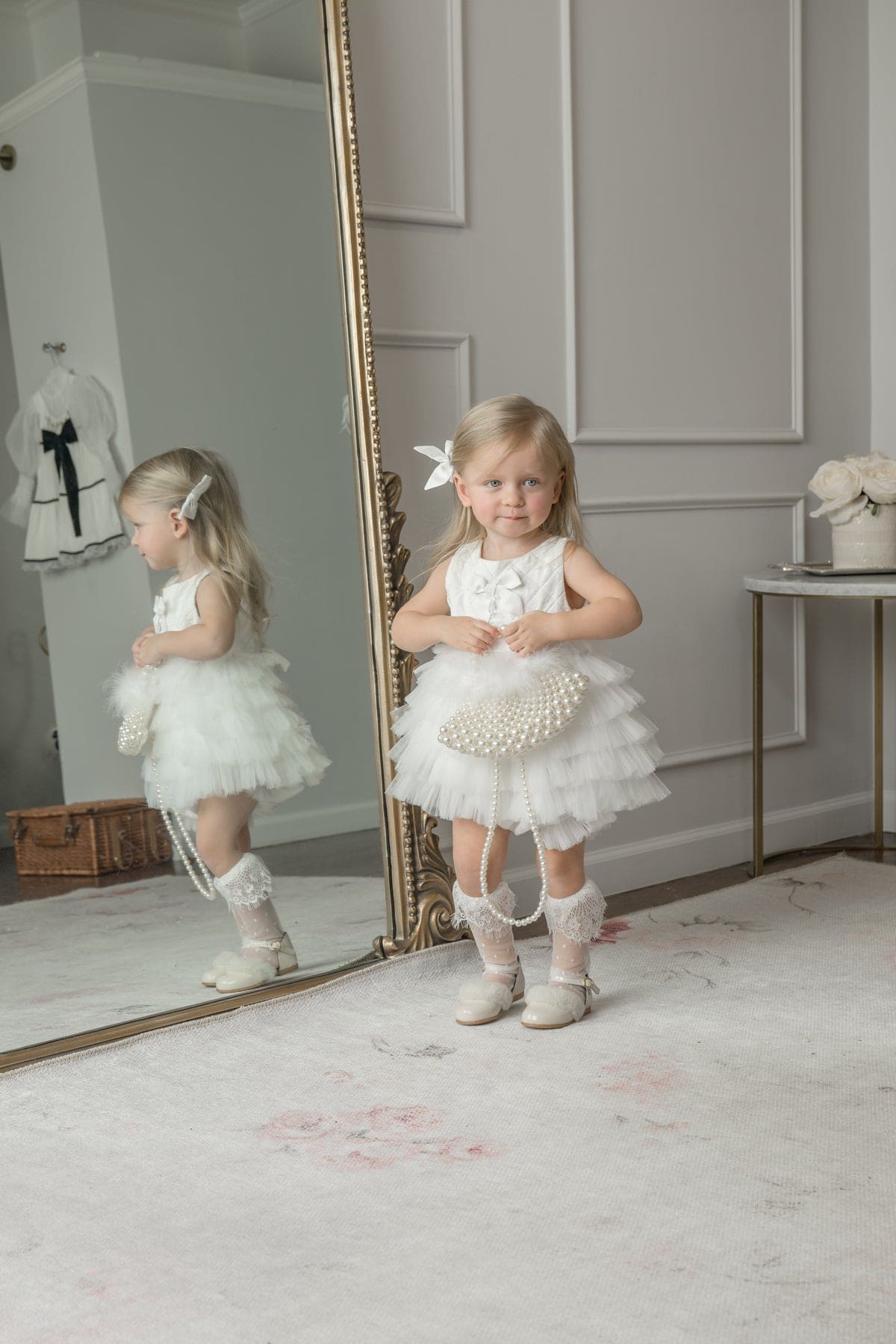 Poppy White Quilted Romper