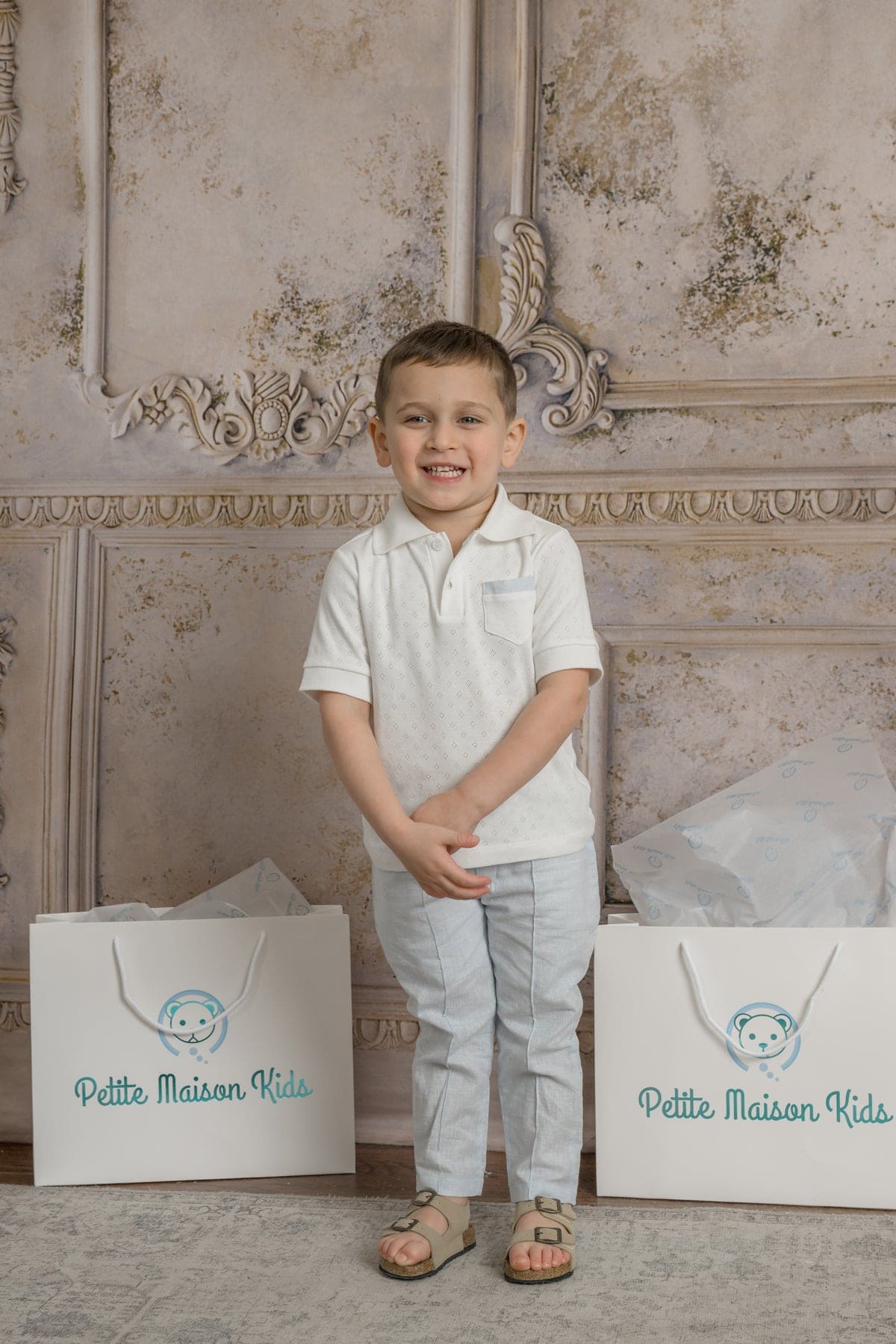 Charlotte White Boys' Polo Shirt