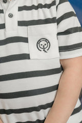 Monaco Black and White Striped Boys' Top and Shorts Set
