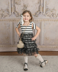 Monaco Black and White Striped Dress