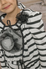 Monaco Black and White Striped Cardigan