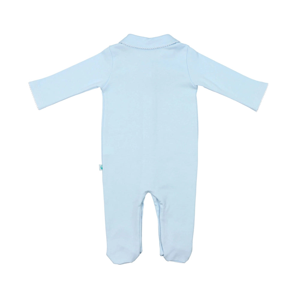Baby Blue Brushed Cotton Onesie Babygrow