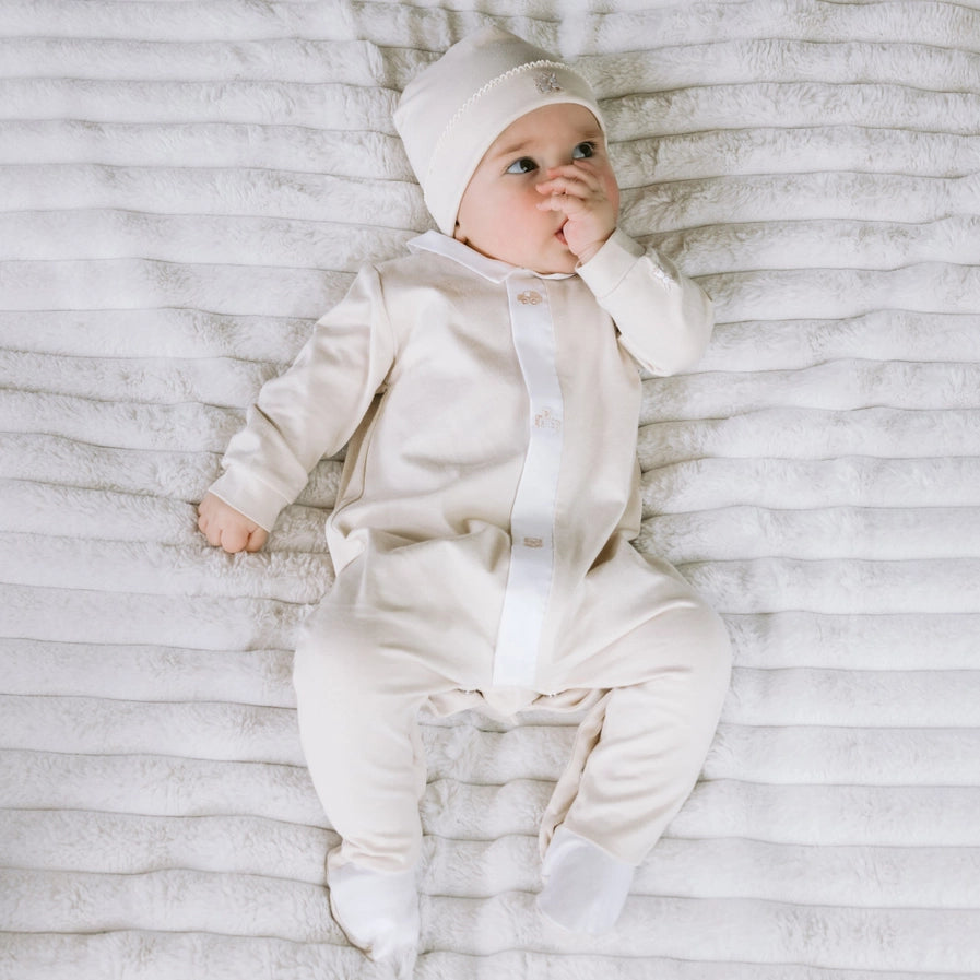 Kent Boys Stone Toy Embroidery Babygrow & Hat Set