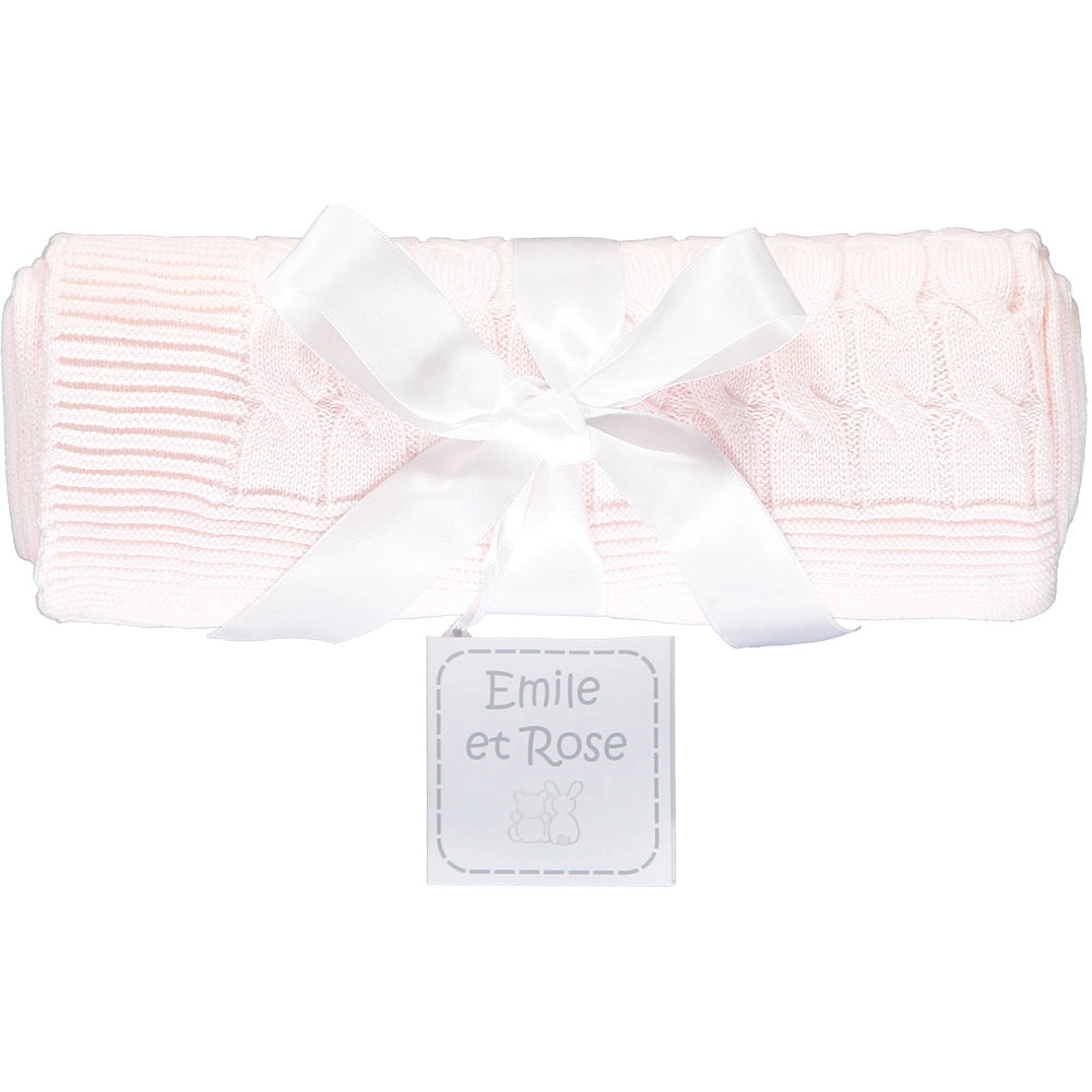 Gillian Pink Knit Baby Blanket