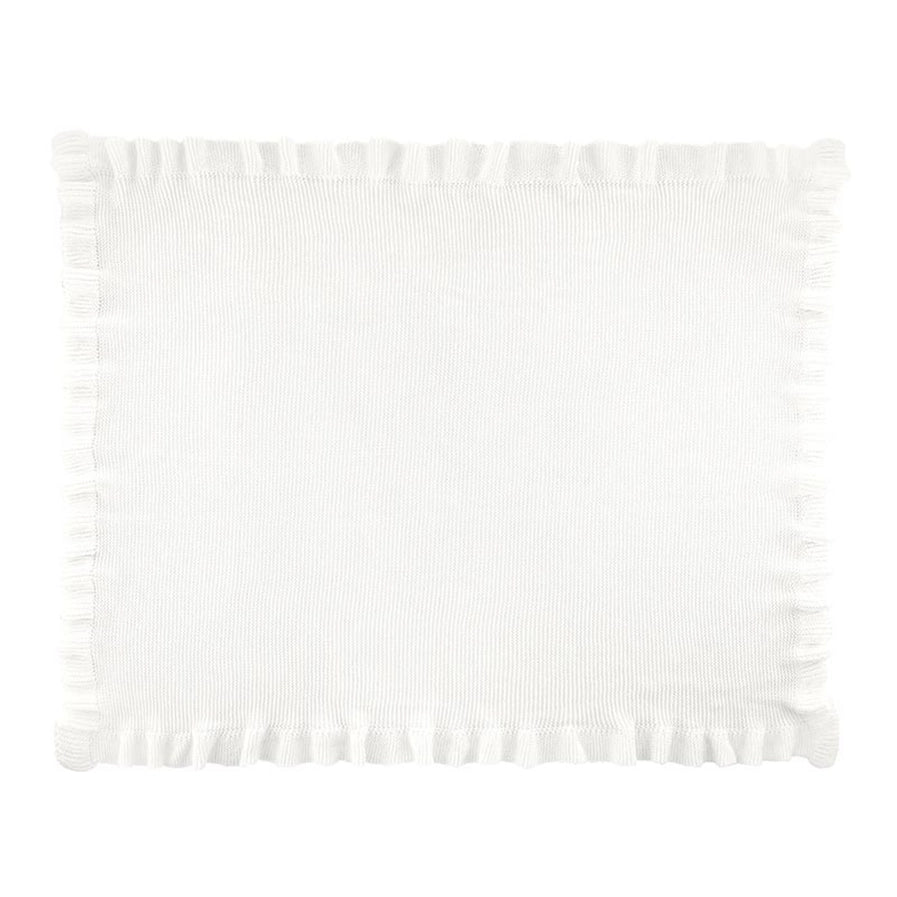 Ivory Knit Blanket with Ruffle