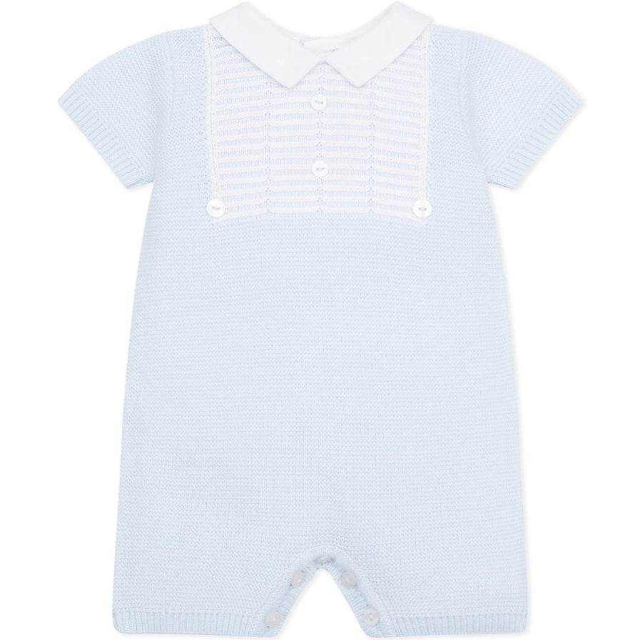 Jacob Baby Blue Boys Smart Knit Romper