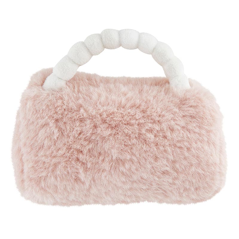 Pink Plush Rattle Purse for Baby