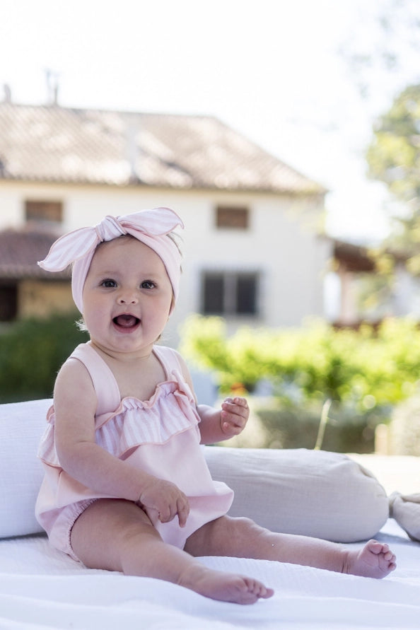 Bundi Blush Pink Baby Girl Overalls