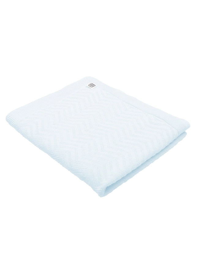 Celeste Baby Blue Knitted Cotton Blanket
