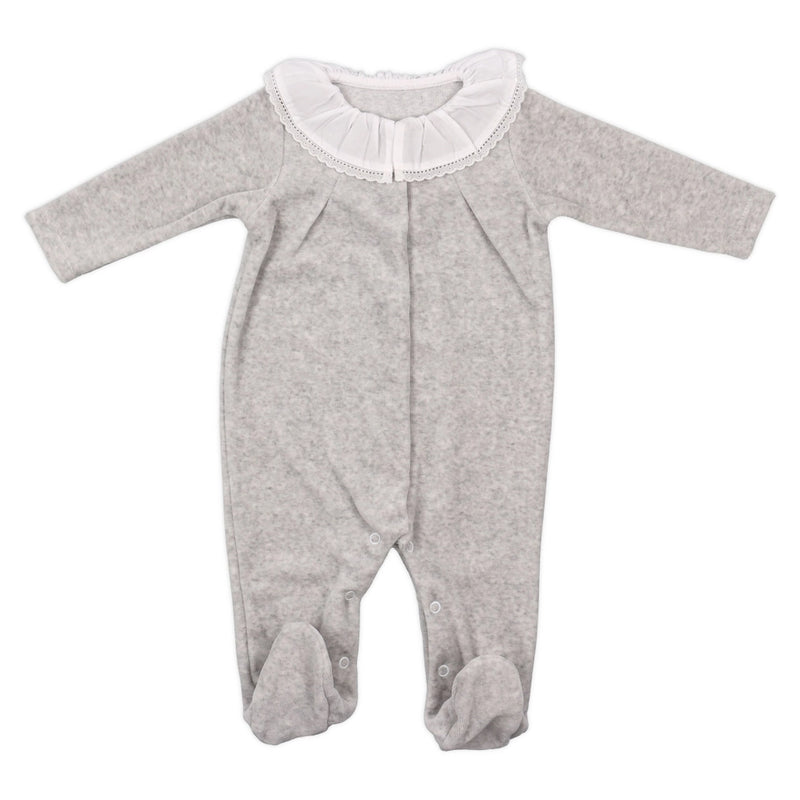 Velour Grey Babygrow