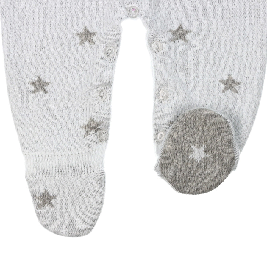 White Baby Jumpsuit with Stars in Cotton