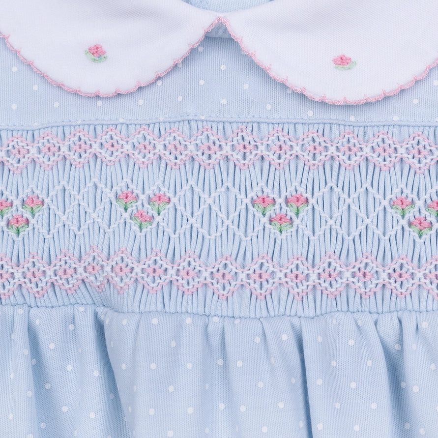Piper's Classics Smocked Footie — Pima Cotton Baby Girl Footie