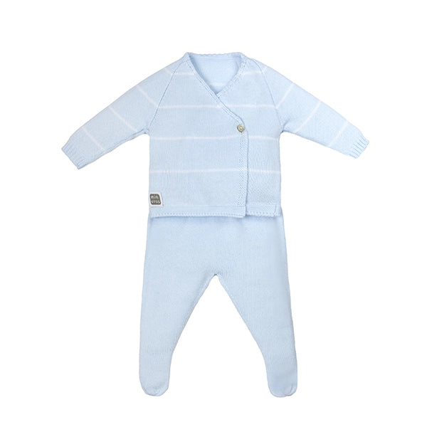 Celeste Striped Cotton Knit Baby Boy Set