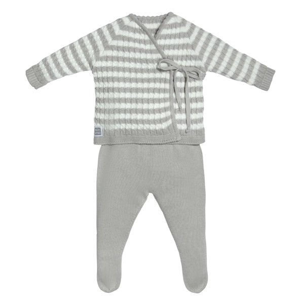 Grey Striped Cotton Baby Set