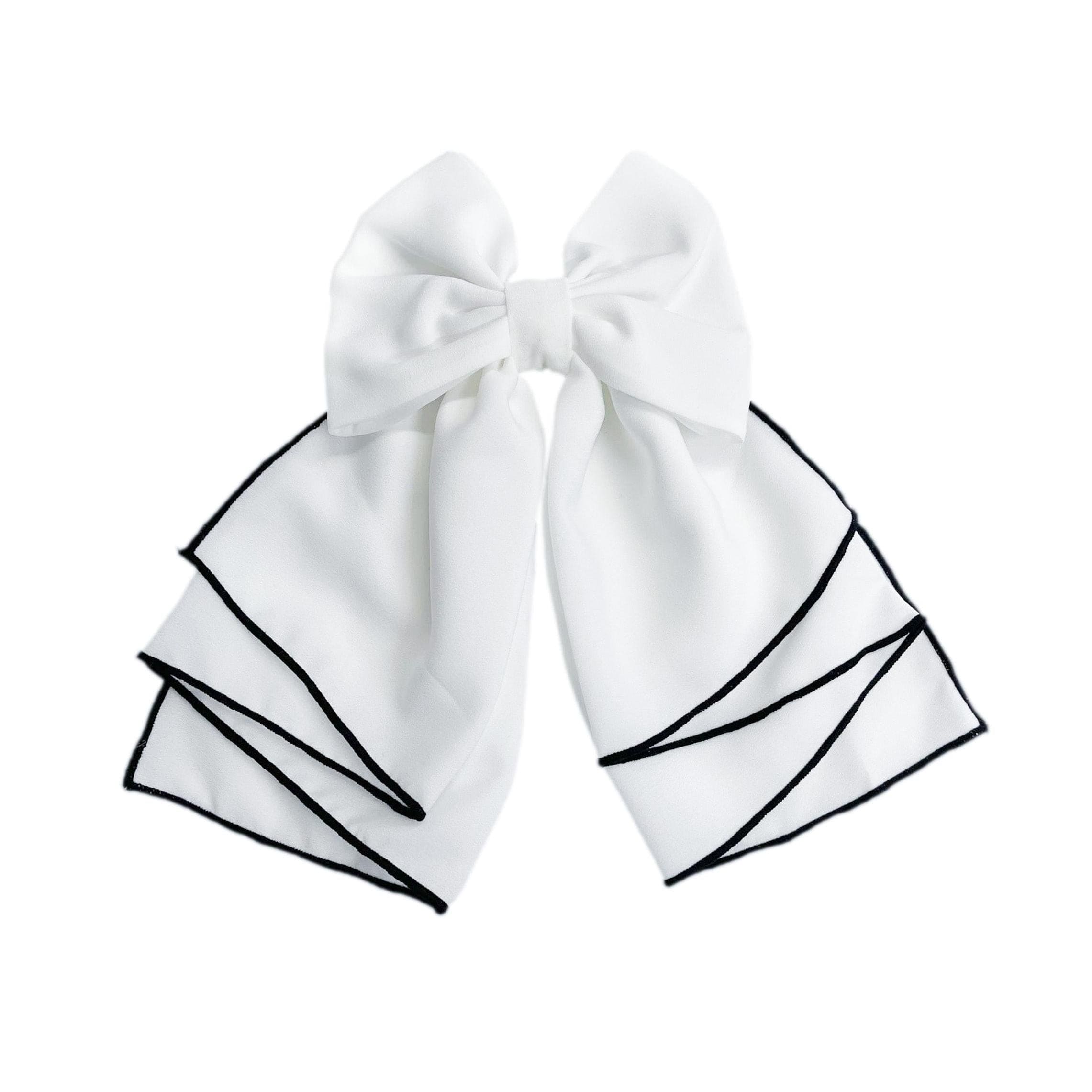 Gwen White Cascading Hair Bow - Petite Maison Kids