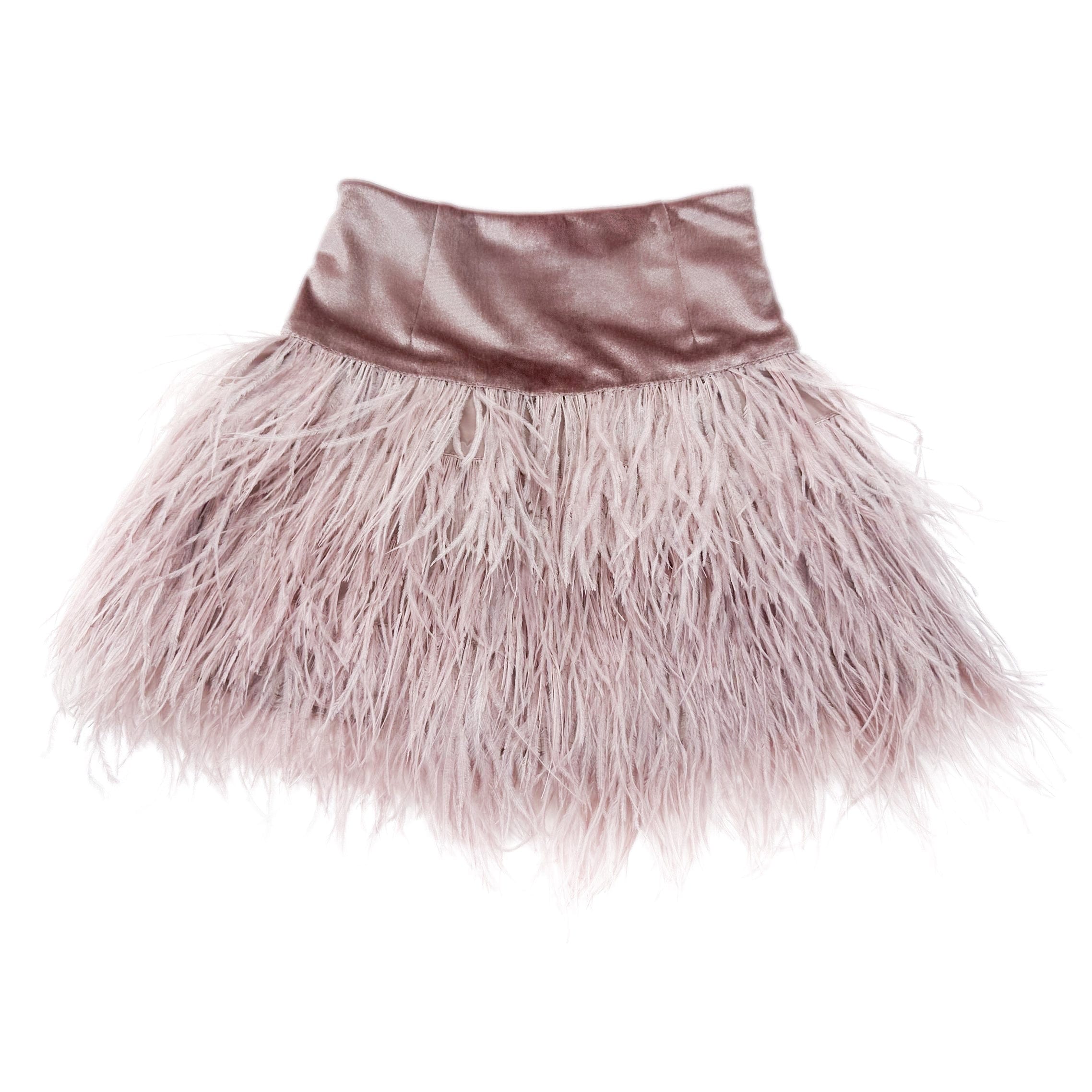 Petite Maison Kids Girl's Dusty Pink Feather Skirt 5 Years