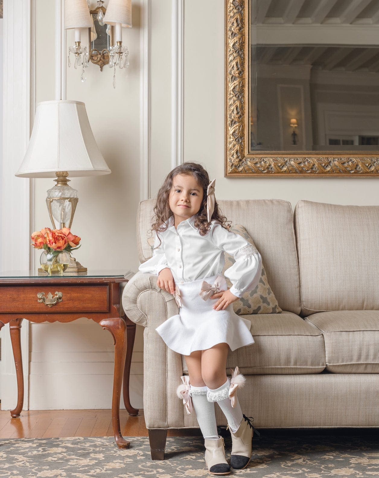 Flare Skirt with Satin Bows - Petite Maison Kids