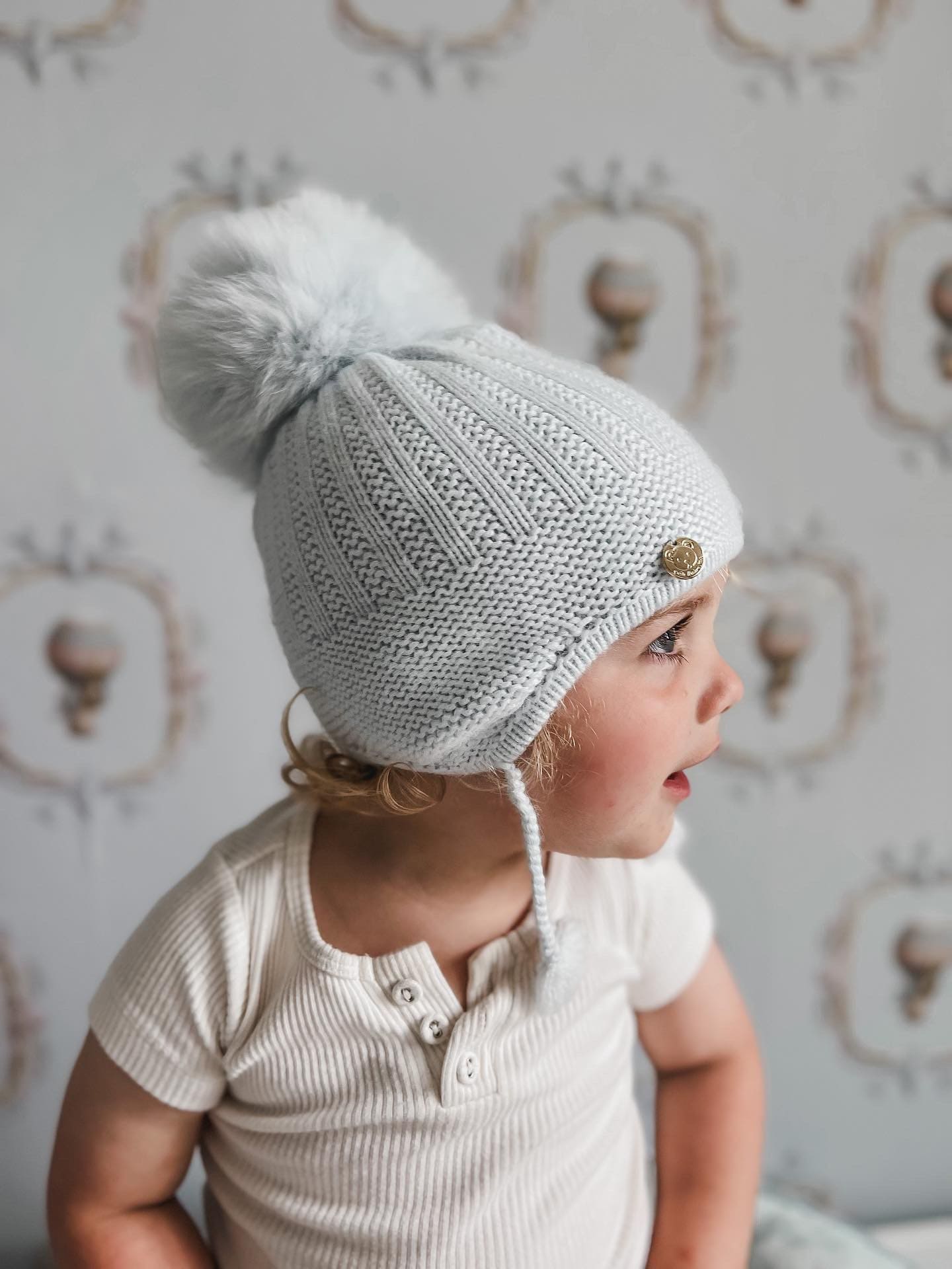 London Baby Blue Cashmere Aviator Hat
