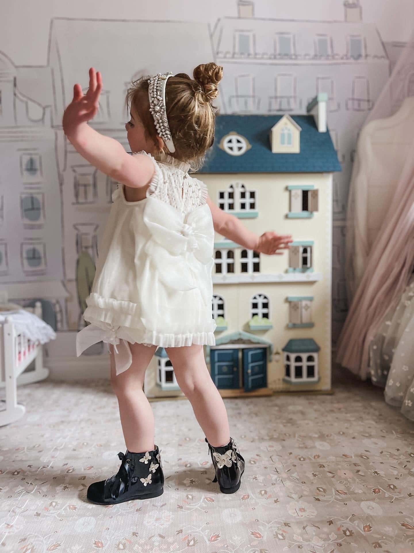 Bella Buttermilk Tulle Blouse and Bloomers Set - Petite Maison Kids