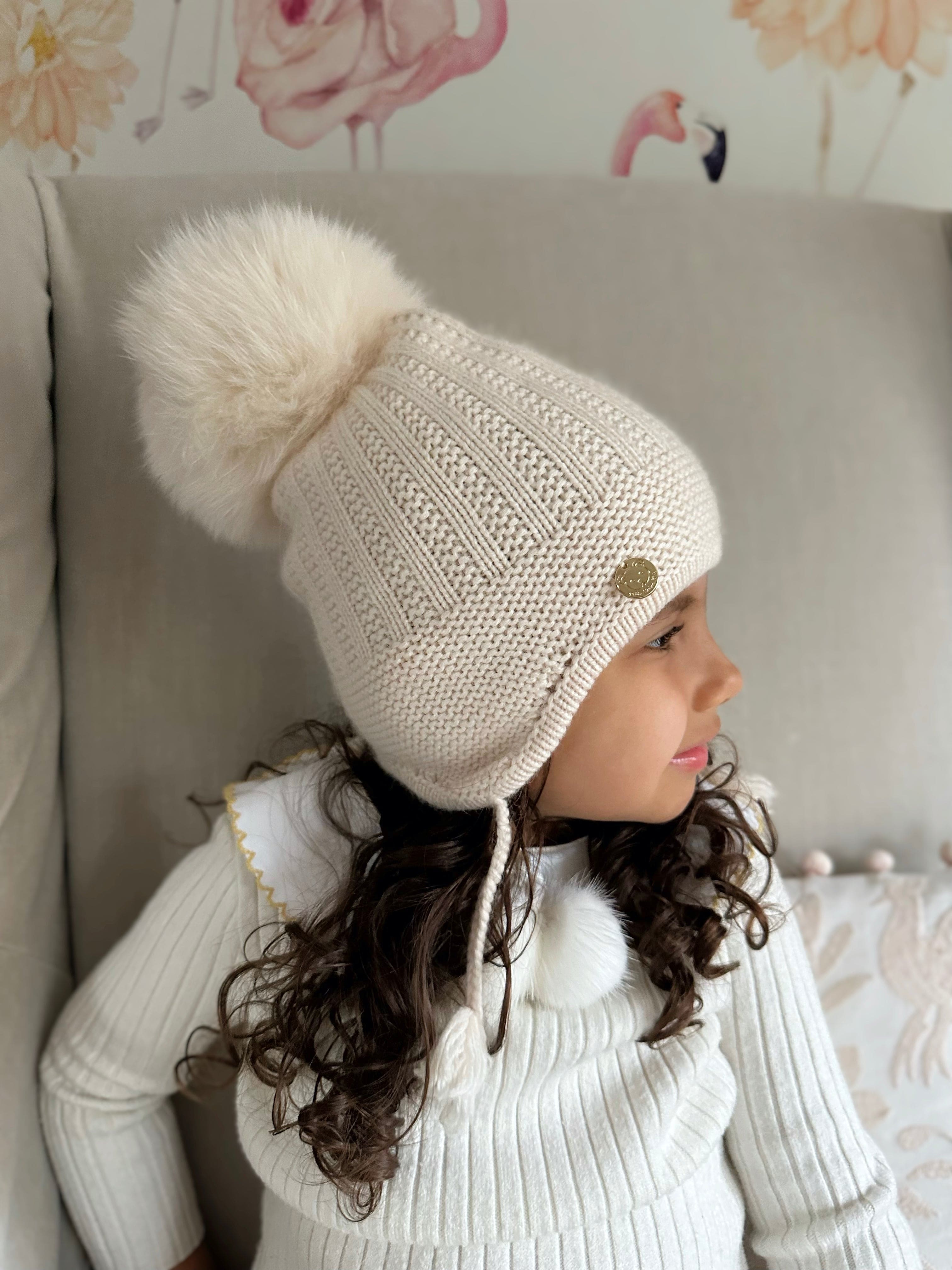 London Beige Cashmere Aviator Hat