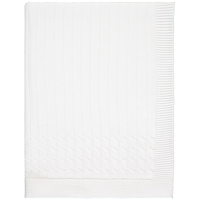Glacier White Knit Baby Blanket