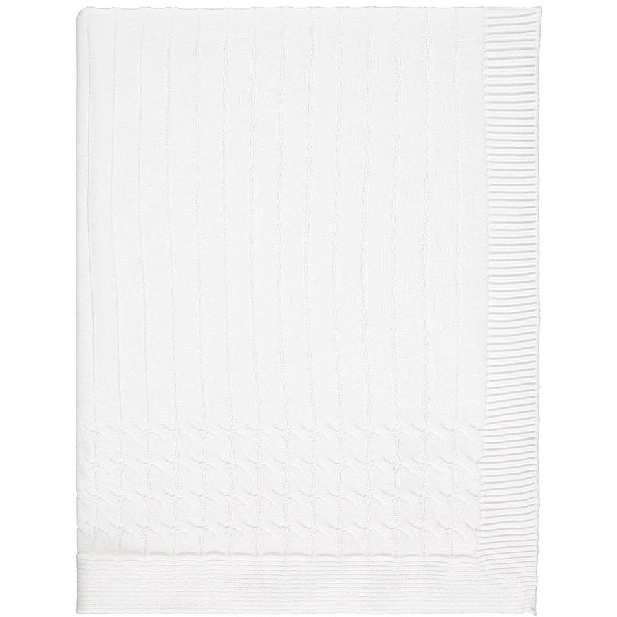 Glacier White Knit Baby Blanket