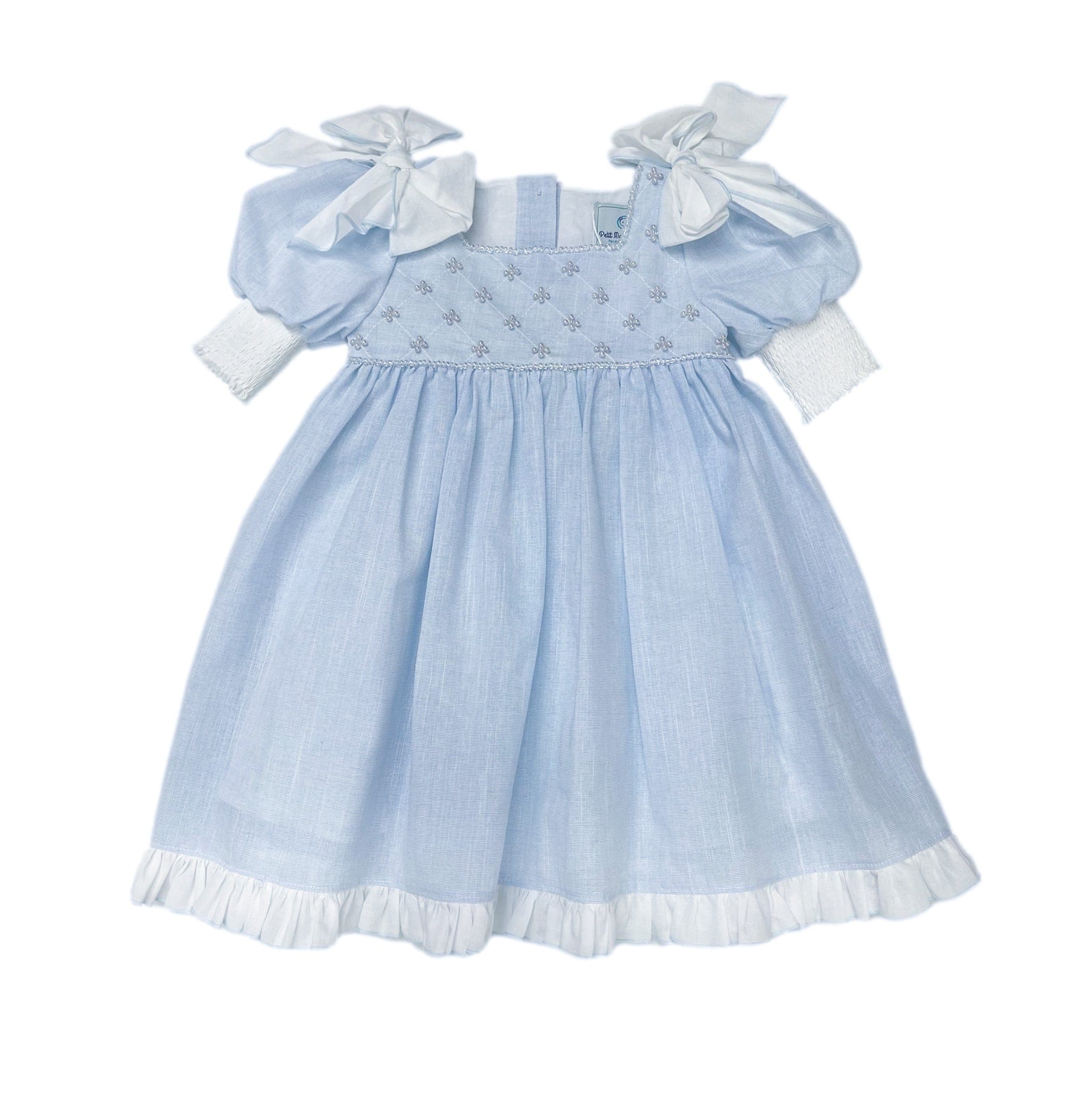 sachin and babi light blue dress Tamara Turquoise English Smocked Baby Dress w/Cap Sleeves – Rosalina Baby  Boutique main image 1