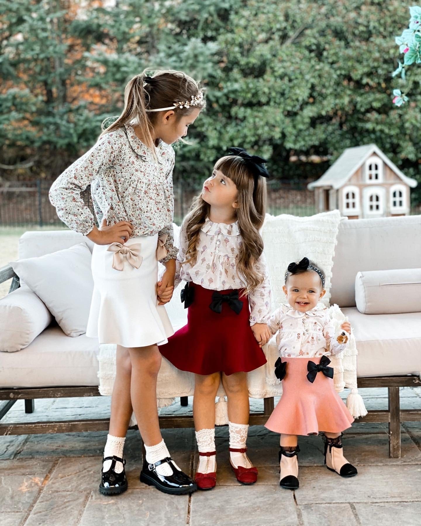 Flare Skirt with Satin Bows - Petite Maison Kids