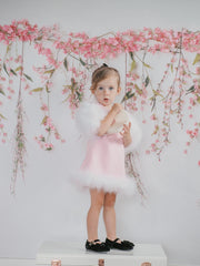 Ella Knit Pink Feather Dress - Petite Maison Kids