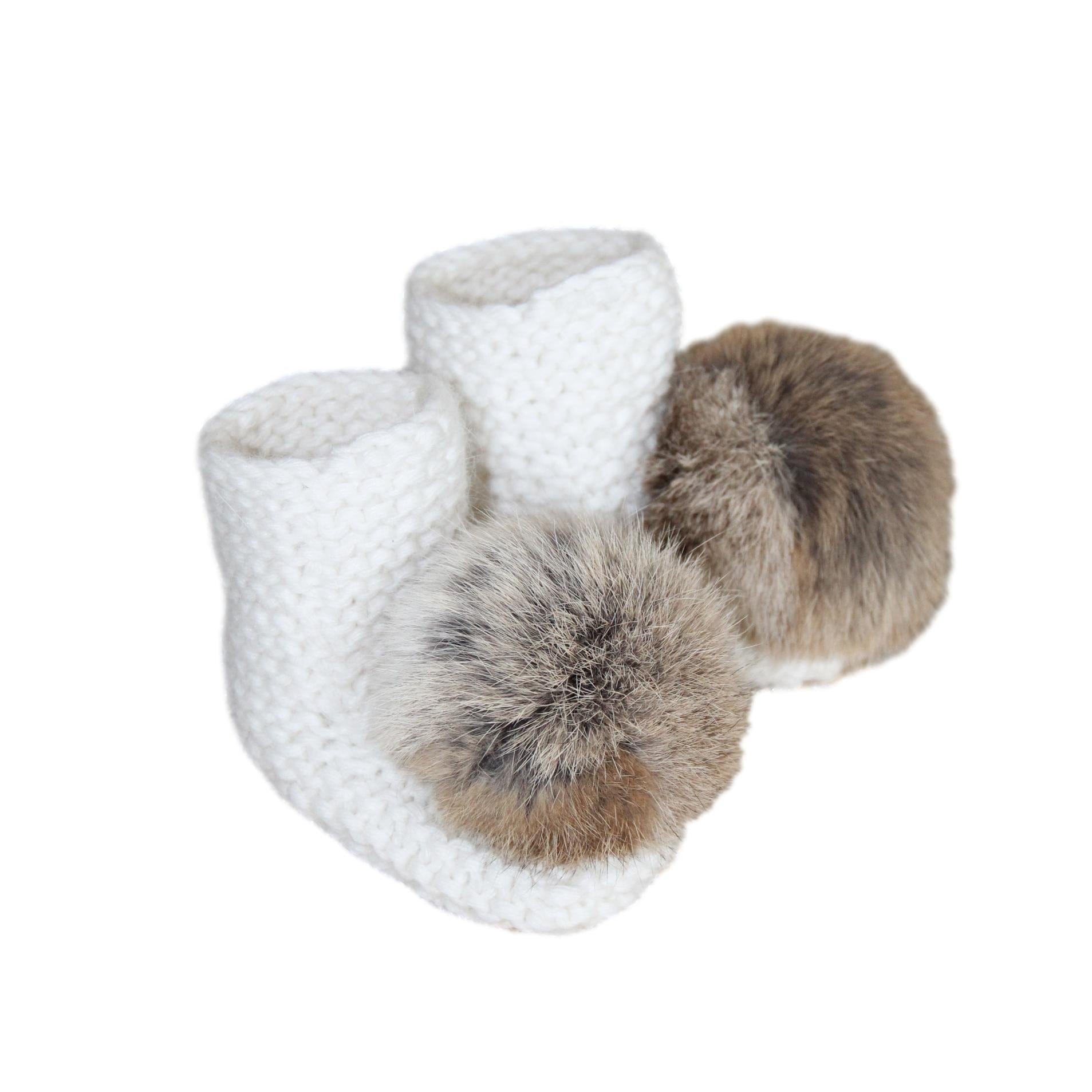 Angora Pom Pom Booties - Petit Maison Kids