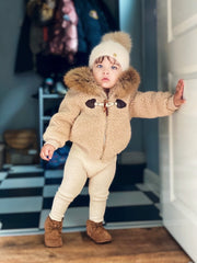 Shearling Camel Bomber Coat - Petite Maison Kids