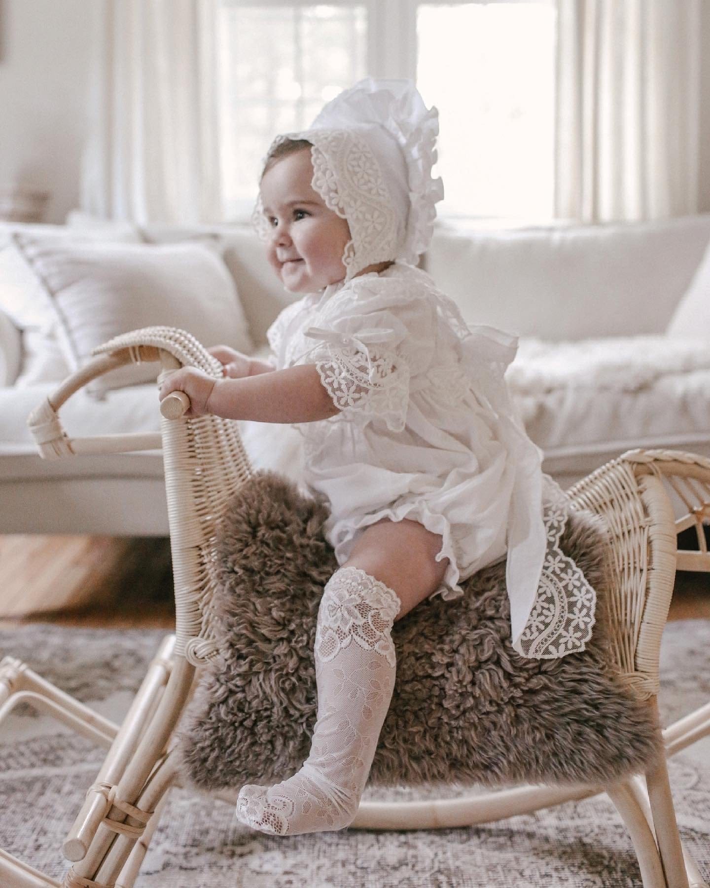Katherine Embroidered Linen Bonnet - Petite Maison Kids