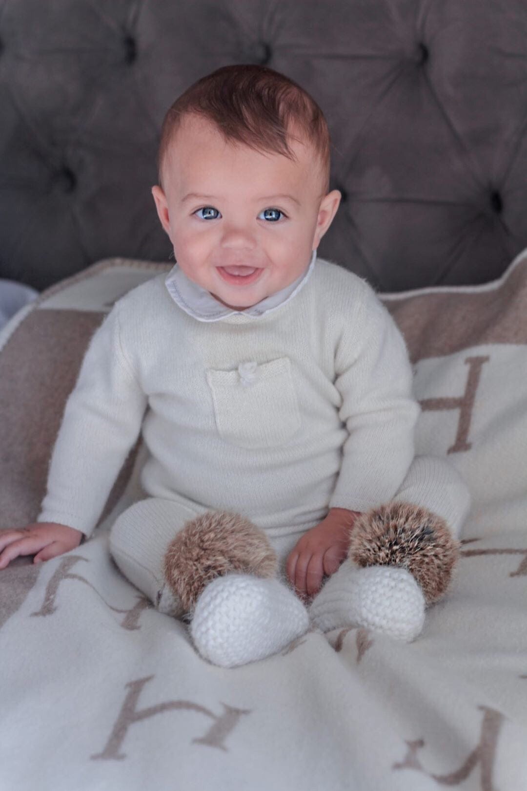 Angora Pom Pom Booties - Petit Maison Kids