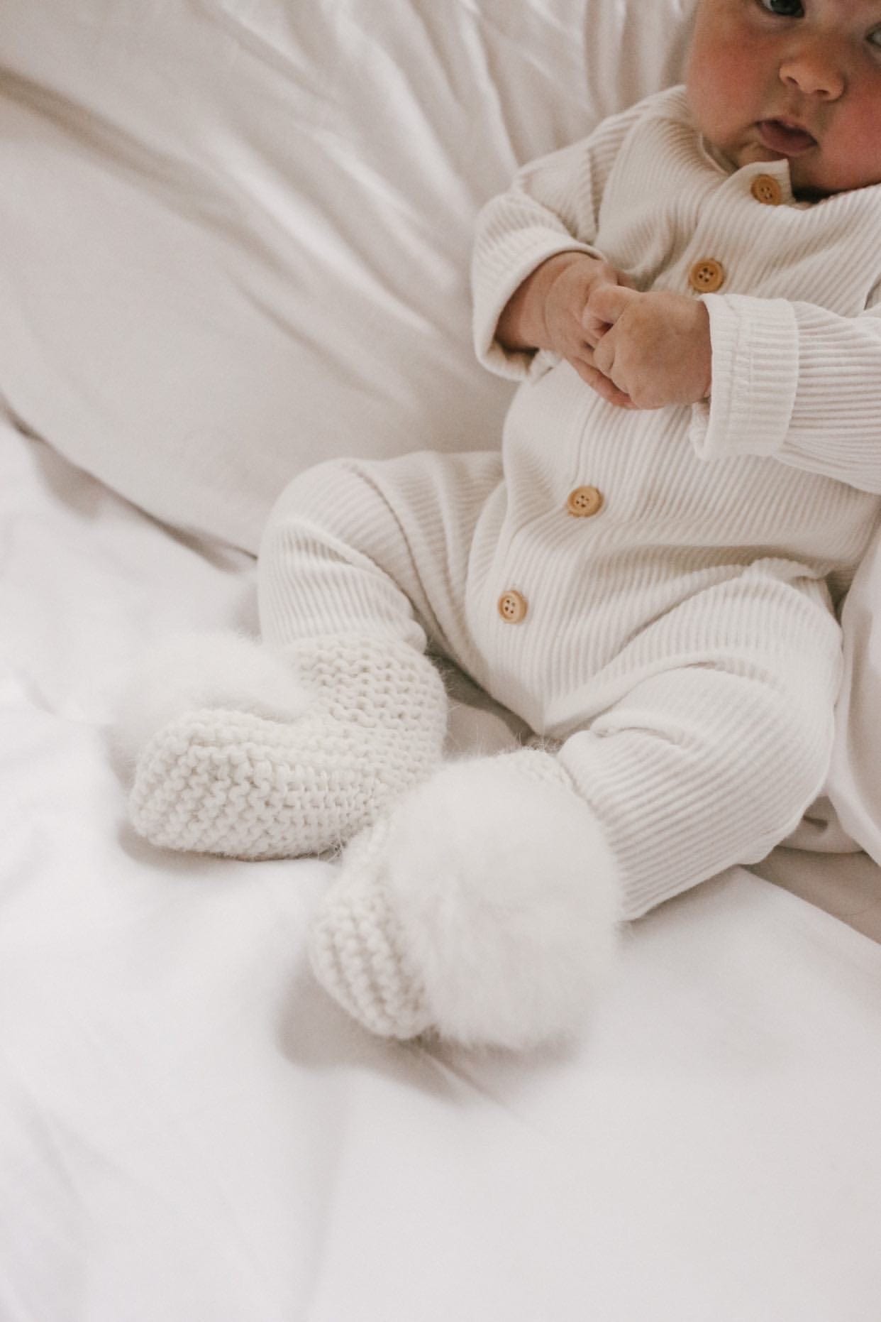 Angora Pom Pom Booties - Petite Maison Kids