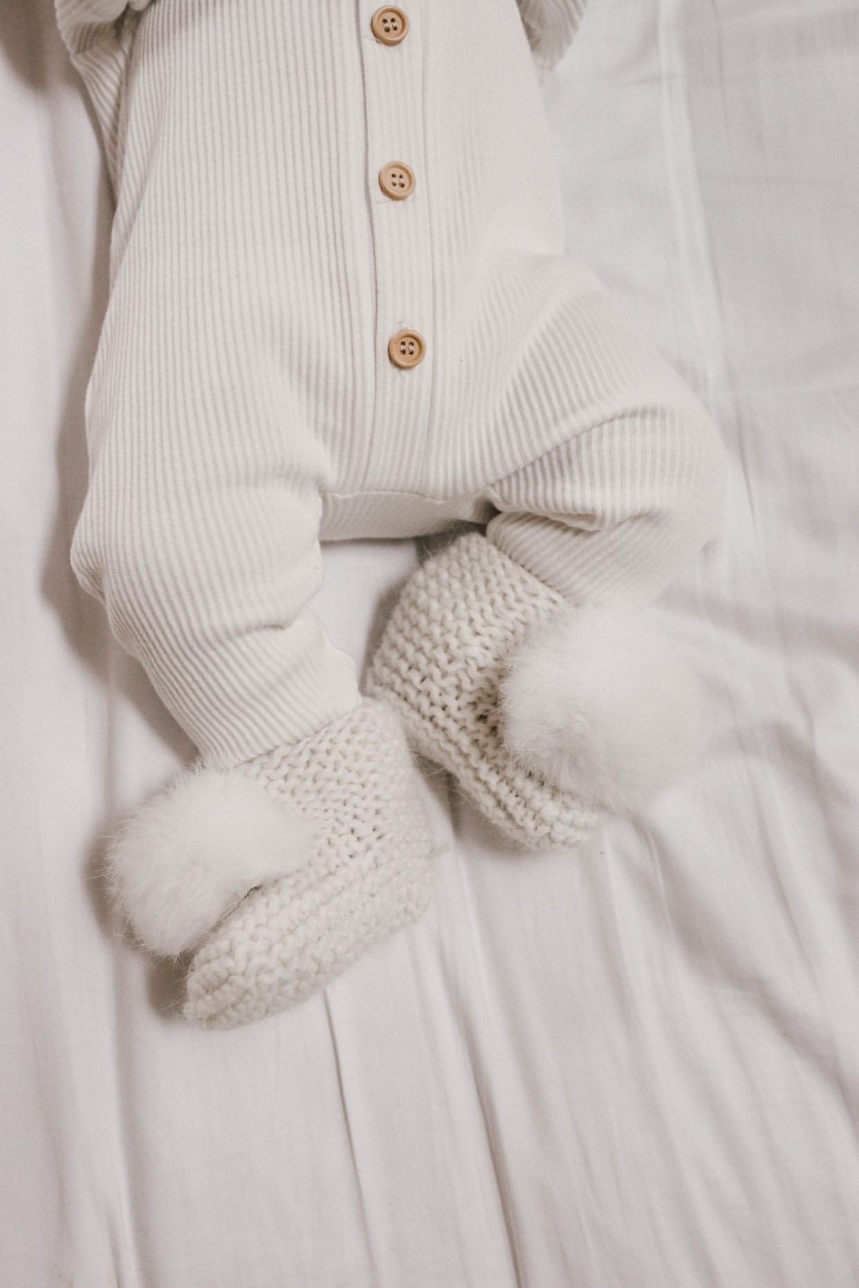 Angora Pom Pom Booties - Petite Maison Kids