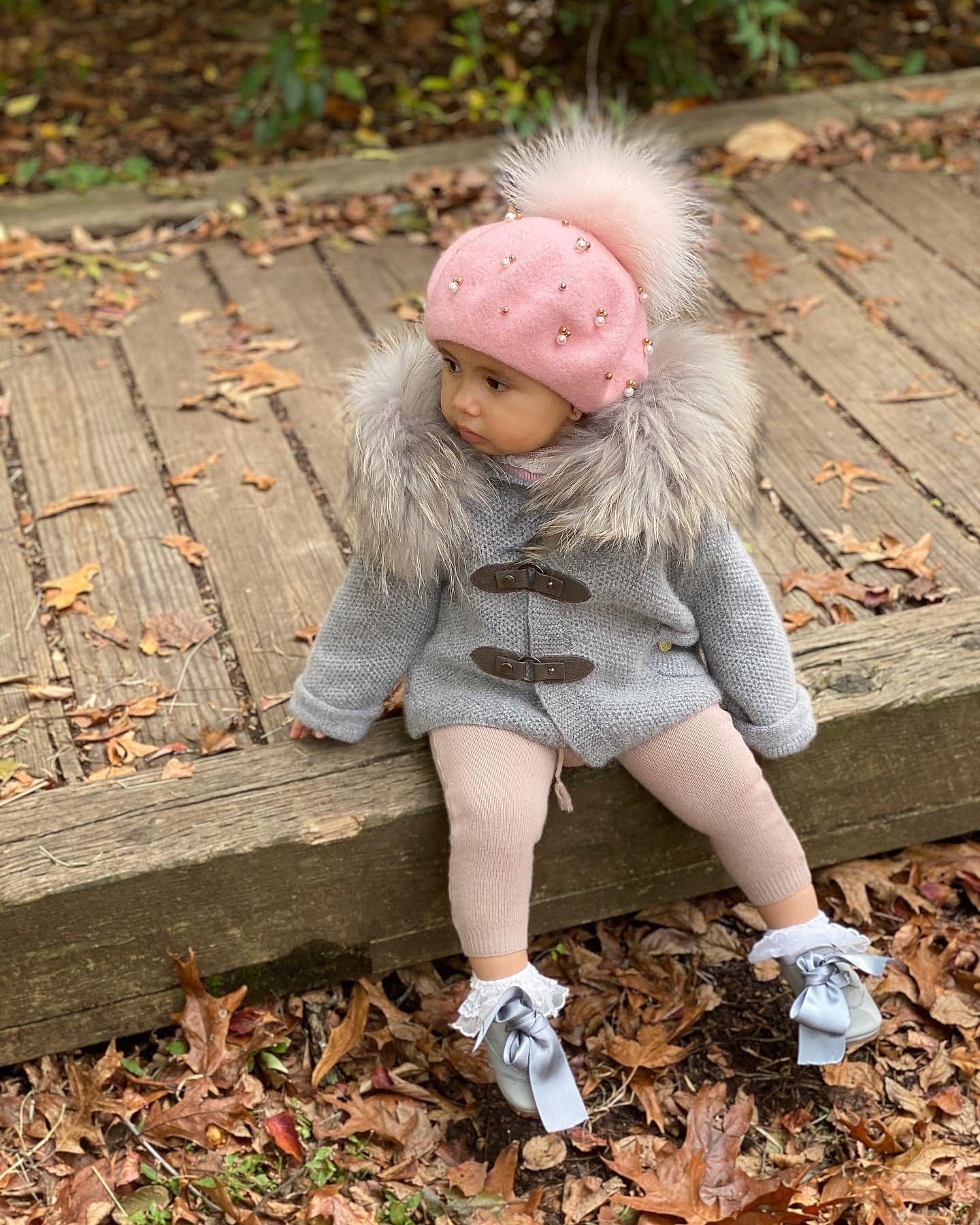 Baby Wool Berets with Pearls - Petit Maison Kids