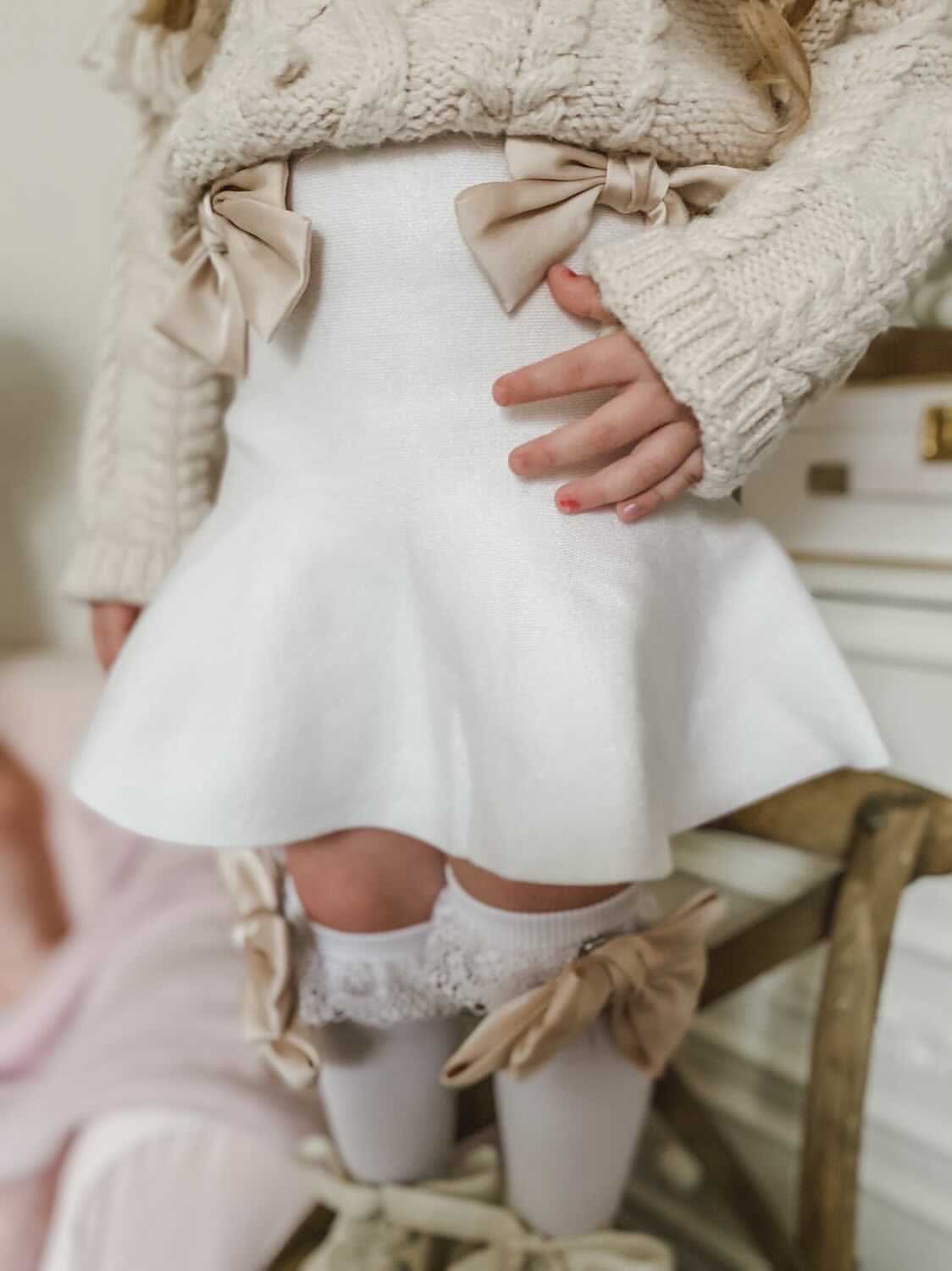 Flare Skirt with Satin Bows - Petite Maison Kids