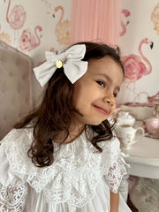 Emma Linen Hair Bow - Petite Maison Kids