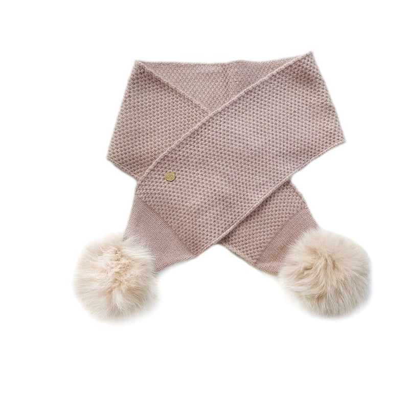 Honeycomb Dusty Pink Faux Fur Cashmere Scarf