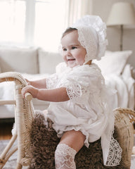 Katherine Embroidered Linen Bonnet - Petite Maison Kids