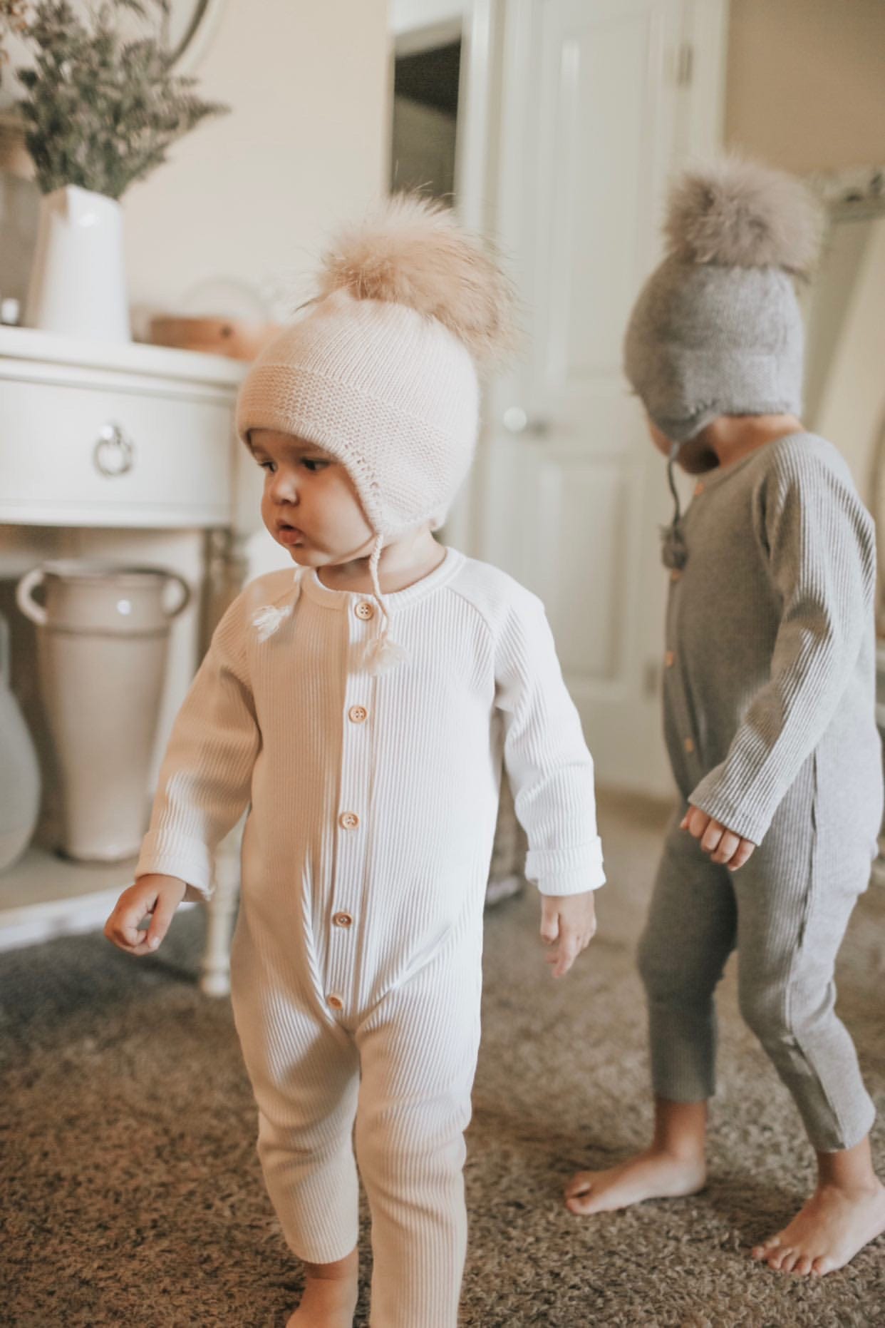 Oatmeal Cashmere Pom Hat - Petit Maison Kids
