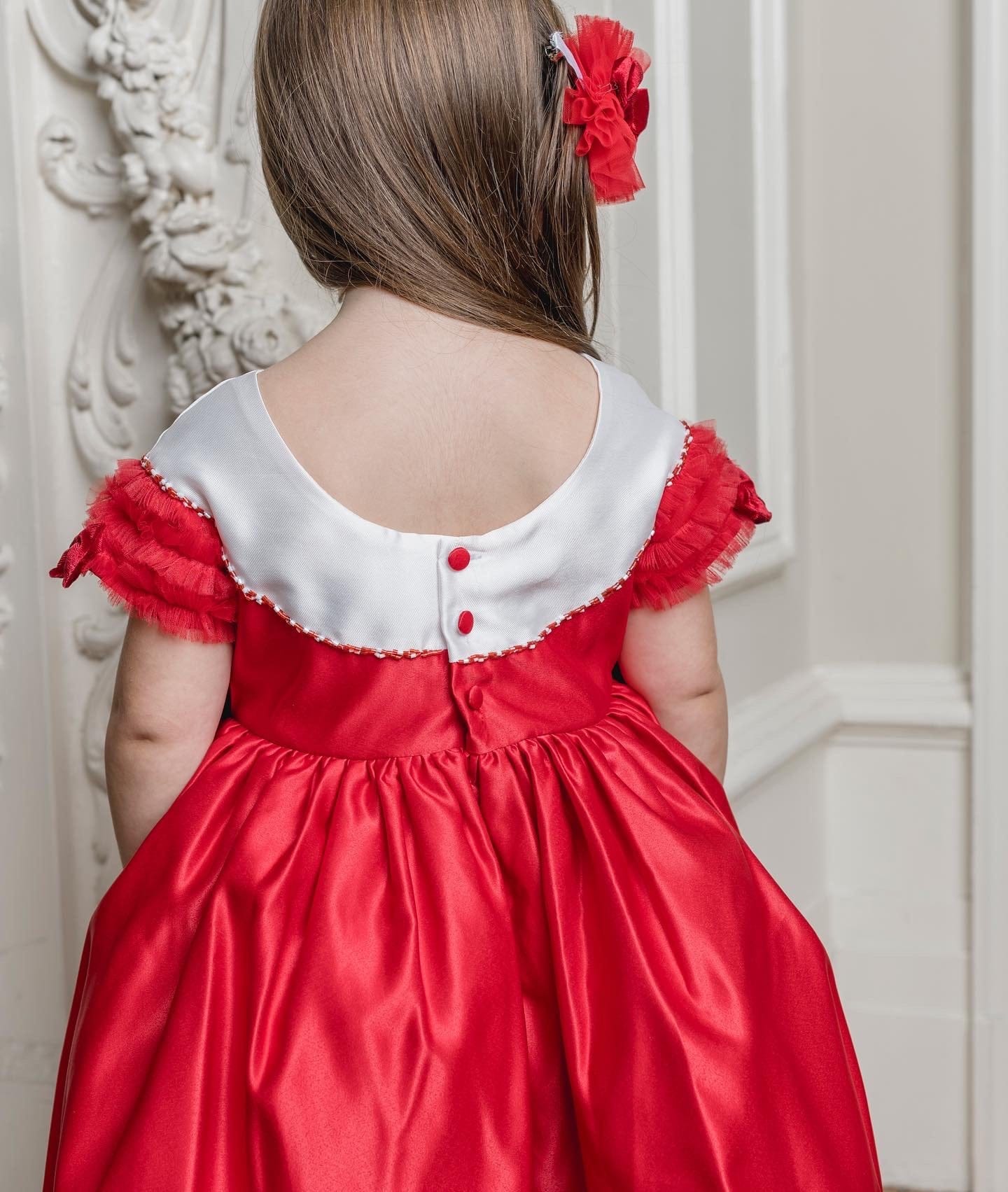 Holly Red Amad Satin Ceremony Dress
