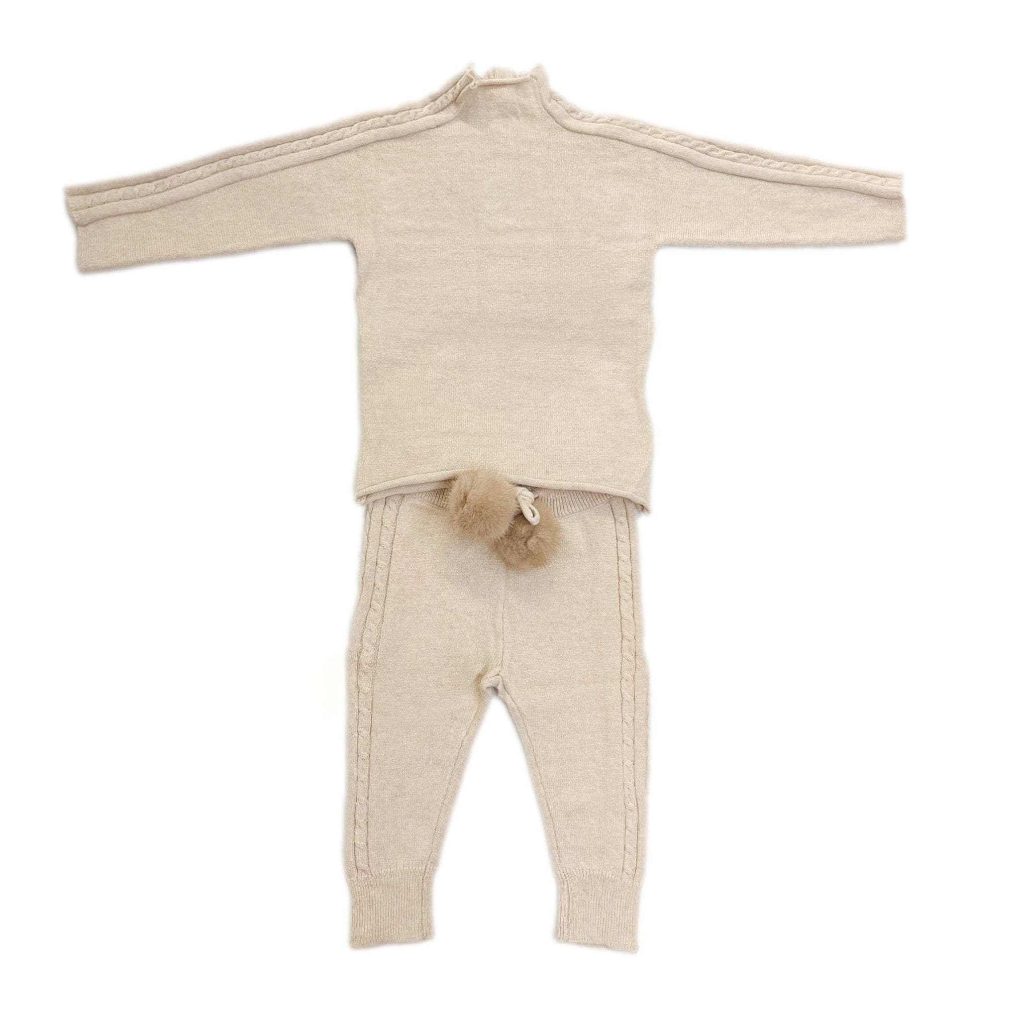 Oatmeal Cableknit Top and Pants Set - Petite Maison Kids