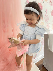Charlotte Light Blue Linen Headband - Petite Maison Kids