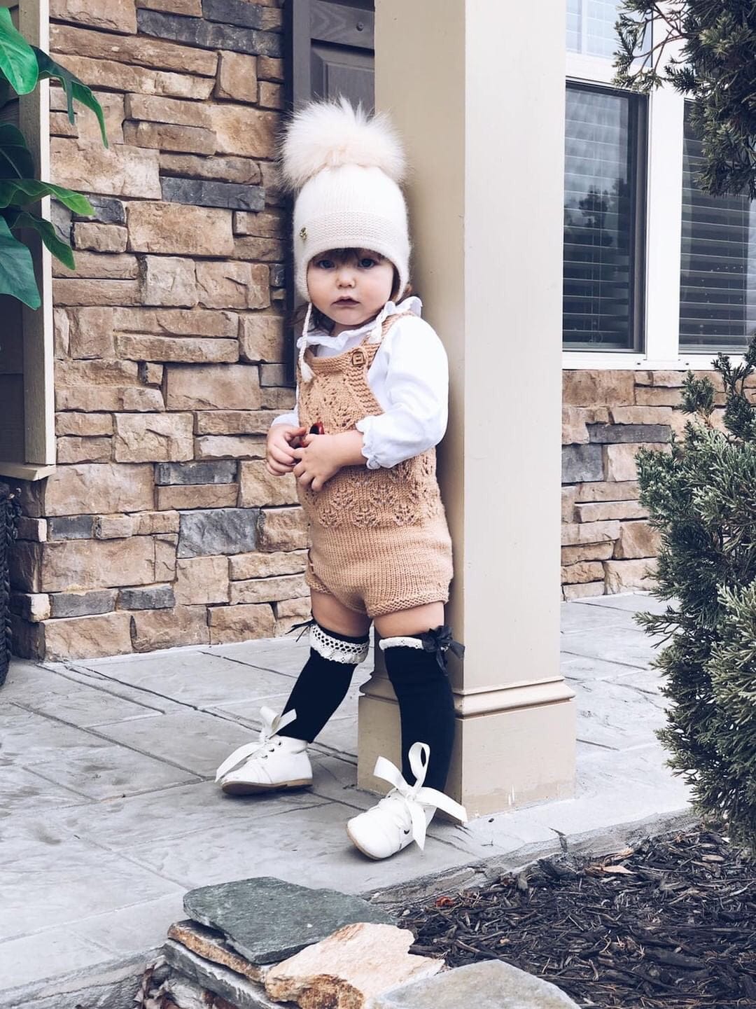 Oatmeal Cashmere Pom Hat - Petit Maison Kids