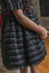 Kylie Black Tulle and Organza Dress