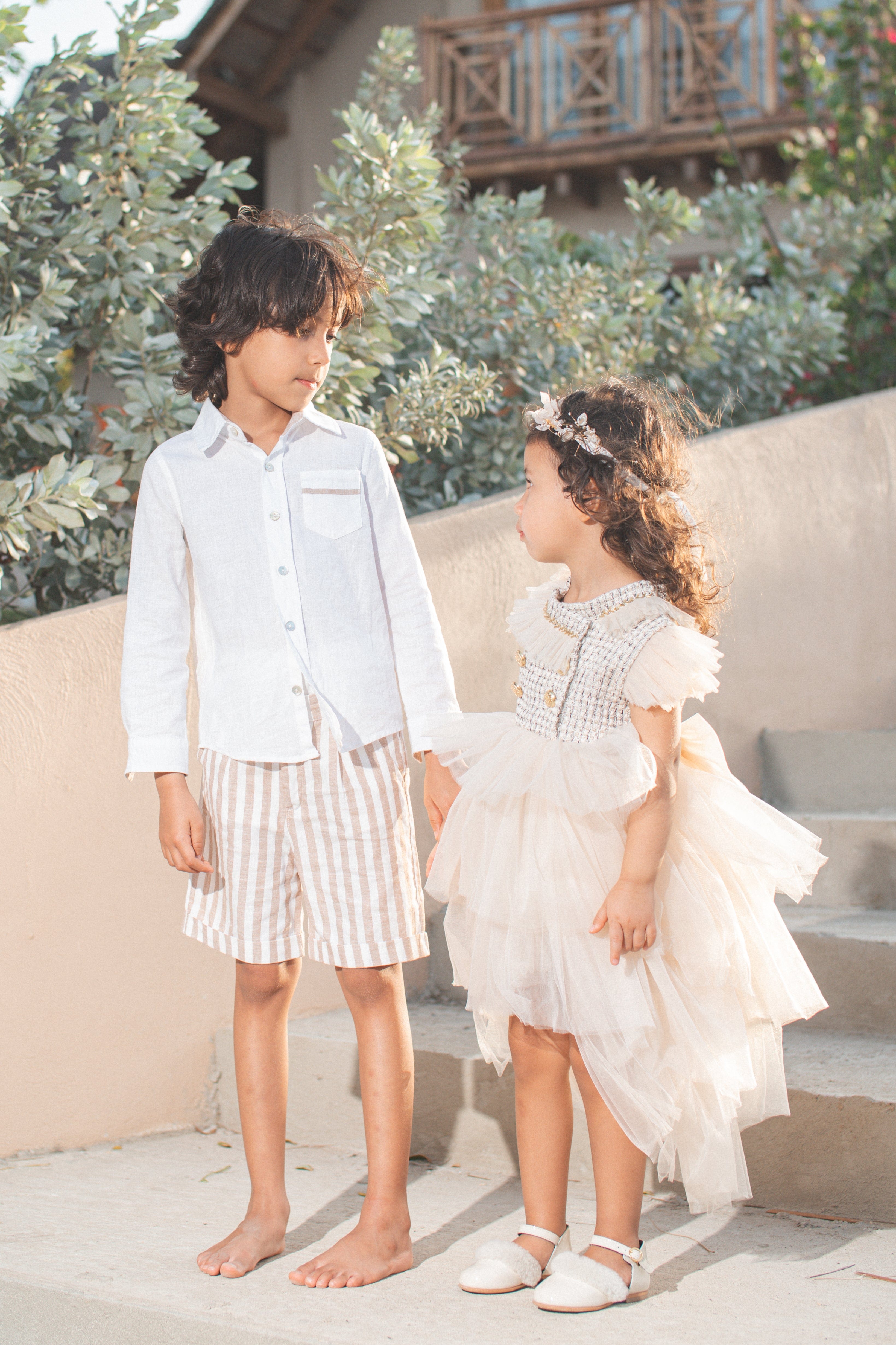 Ashton Striped Linen Shorts and Top Set - Petite Maison Kids