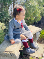 Triple Mink Pom Hair Clip - Petit Maison Kids