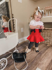 Flare Skirt with Satin Bows - Petite Maison Kids